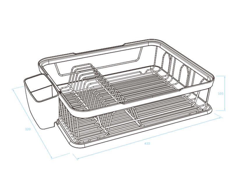 EPKA Dish preto/rosa dourado escorredor de louça aço 43.3x10.5x32cm 1208958247
