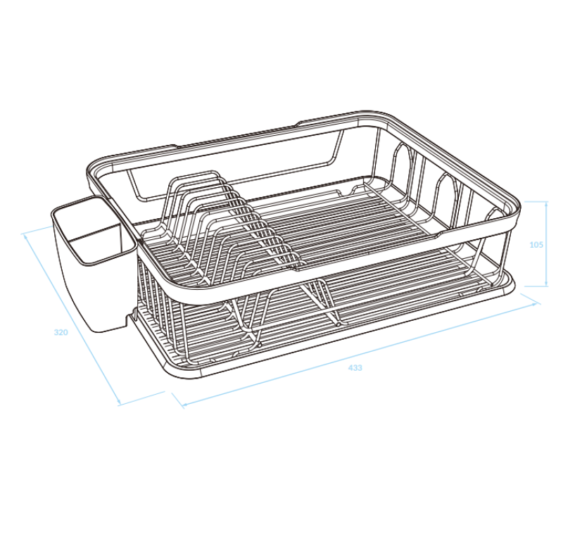 EPKA Dish preto/dourado escorredor de louça aço 43,3x10,5x32cm 1208958249