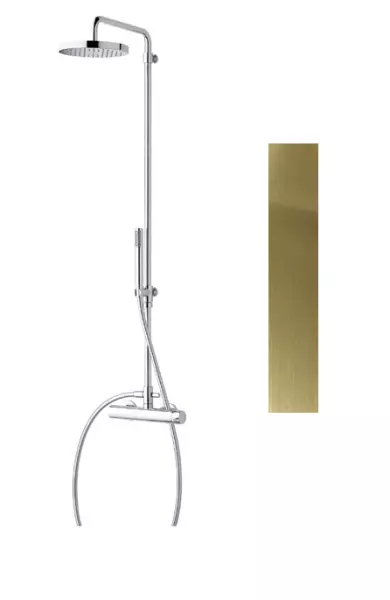 Waterevolution Flow combinação de ducha com termostato e ducha de chuva PVD dourado White Gold T141TWGE