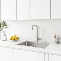 Torneira de cozinha Ausmann Inox Square com bica giratória totalmente em aço inoxidável 1208958309