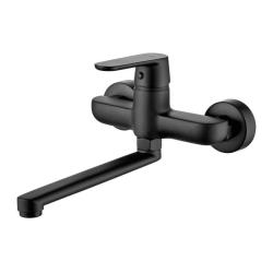 Aquatrimo Chopin misturador monocomando de parede para cozinha, preto fosco com bica de 297mm 21CP8469SW