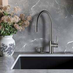 Lorreine Royal Aire torneira de cozinha em antracite de metal de arma com bico extensível AIRE-GUNMETAL