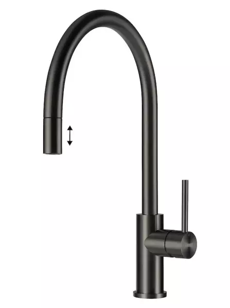 Lorreine Royal Aire torneira de cozinha em antracite de metal de arma com bico extensível AIRE-GUNMETAL