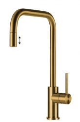 Lorreine Royal Spey Gold PVD torneira de cozinha em aço inoxidável dourado com bica extensível SPEY-GOLD