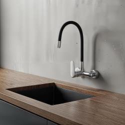 Aquatrimo Chopin torneira de parede cromada com bico alto e flexível 21CP8462CM
