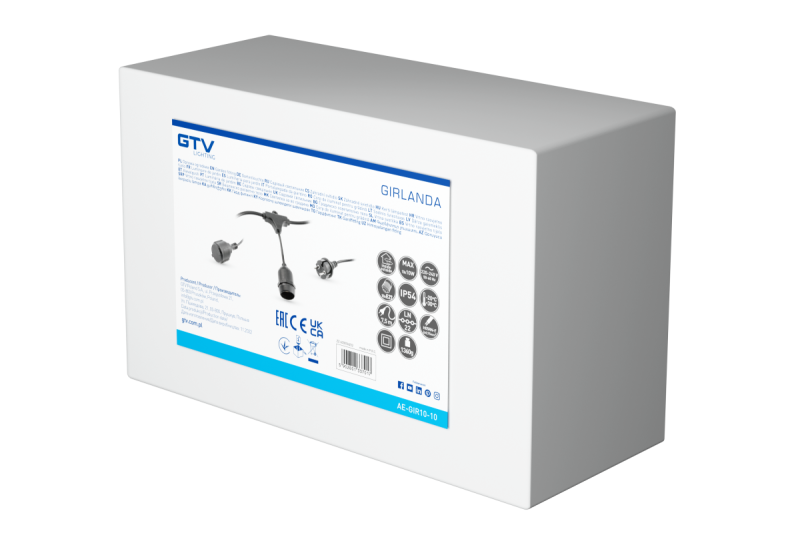 Guirlanda Decorativa para Jardim 10m AC220-240V 50-60Hz 10xE27 2x0 75mm 1208958646