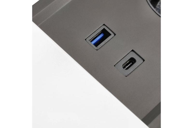 Cabo de extensão embutido para desktop PRESTINO, 2x tomada schuko, USB A+C, RJ45, HDMI, cabo 1.5m, prata 1208958676