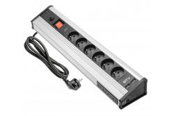 Cabo de extensão para secretária MULTI com proteção contra sobretensão, 6 tomadas com ligação à terra, 4 USB 1208958684