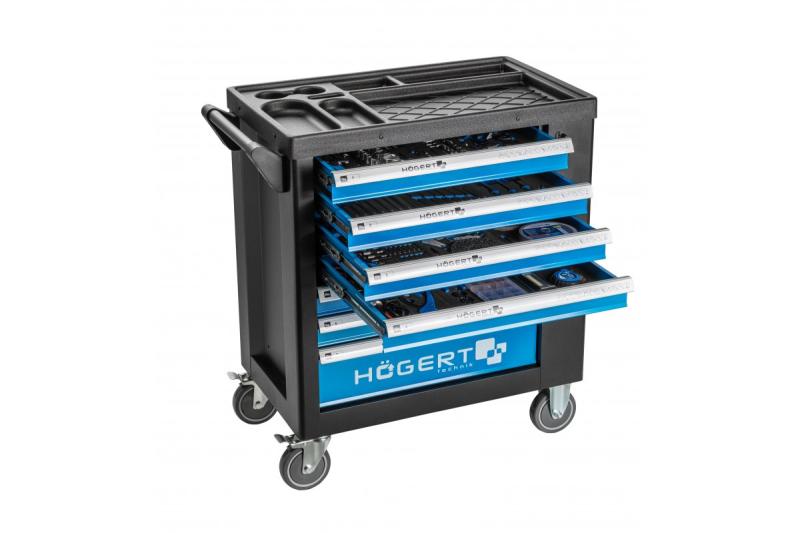 Hoegert caixa de ferramentas de 7 gavetas com uma porta lateral com acessórios 544 peças. 1208962010