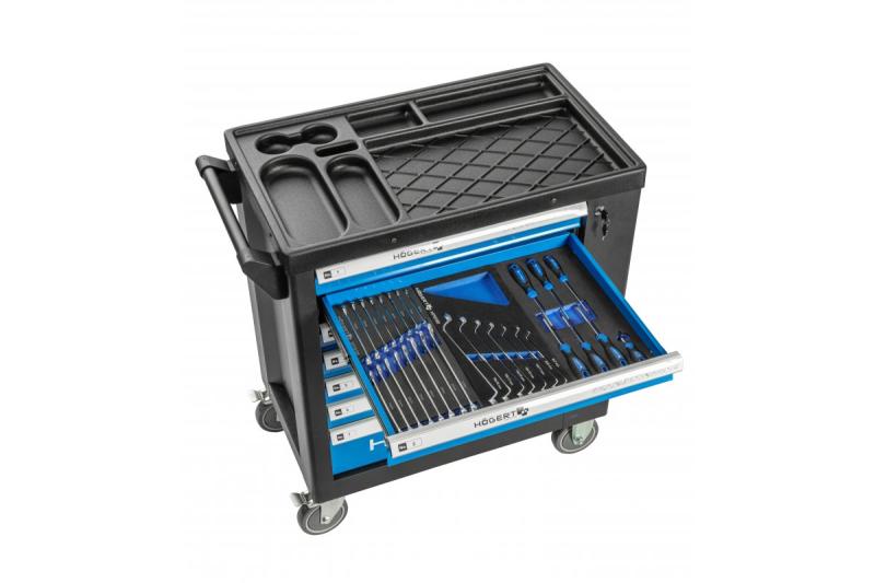 Hoegert caixa de ferramentas de 7 gavetas com uma porta lateral com acessórios 544 peças. 1208962010