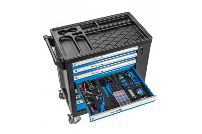 Hoegert caixa de ferramentas de 7 gavetas com uma porta lateral com acessórios 544 peças. 1208962010