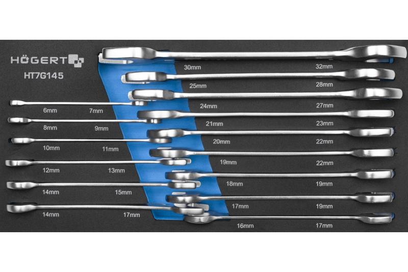Hoegert Conjunto de chaves combinadas 15 peças espuma técnica 1208962052