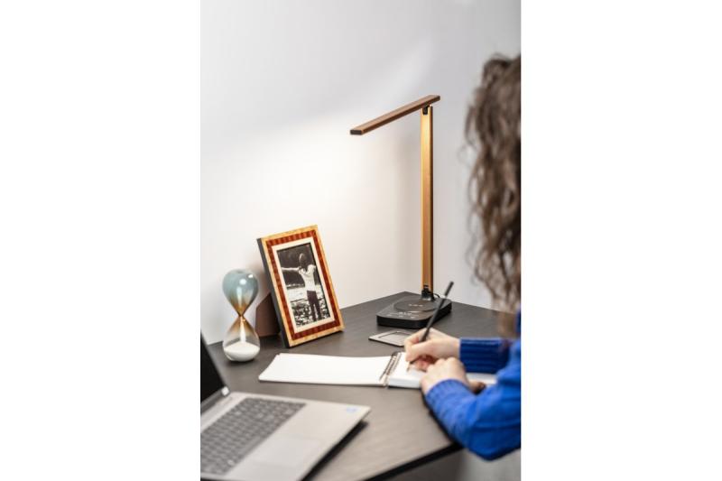 Bureau-lamp Decor Bressi 8W 450lm AC220-240V 3-CCT Carregamento Sem Fio USB PF>0,5 RA>80 Preto / Ouro 1208962479
