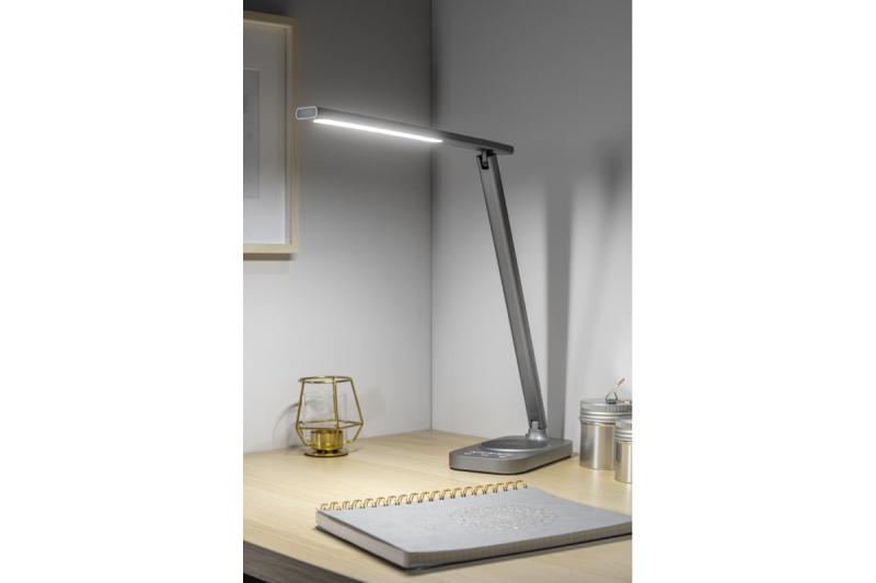 Luminária de Mesa Decorativa Bressi 8W 450lm AC220-240V 3-CCT Carregamento Sem Fio USB PF>0.5 RA>80 Cinza 1208962480