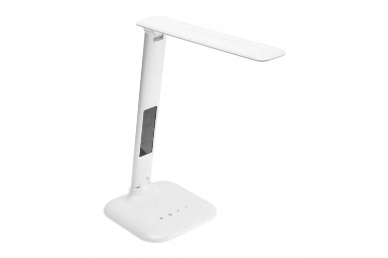 Luminária de Mesa Decorativa GALACTIC LED 5W 240lm AC220-240V 50/60Hz com cores ajustáveis (3000K 4000K 6000K), calendário, alarme, termômetro, carcaça branca. 1208962484