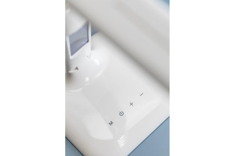 Luminária de Mesa Decorativa GALACTIC LED 5W 240lm AC220-240V 50/60Hz com cores ajustáveis (3000K 4000K 6000K), calendário, alarme, termômetro, carcaça branca. 1208962484