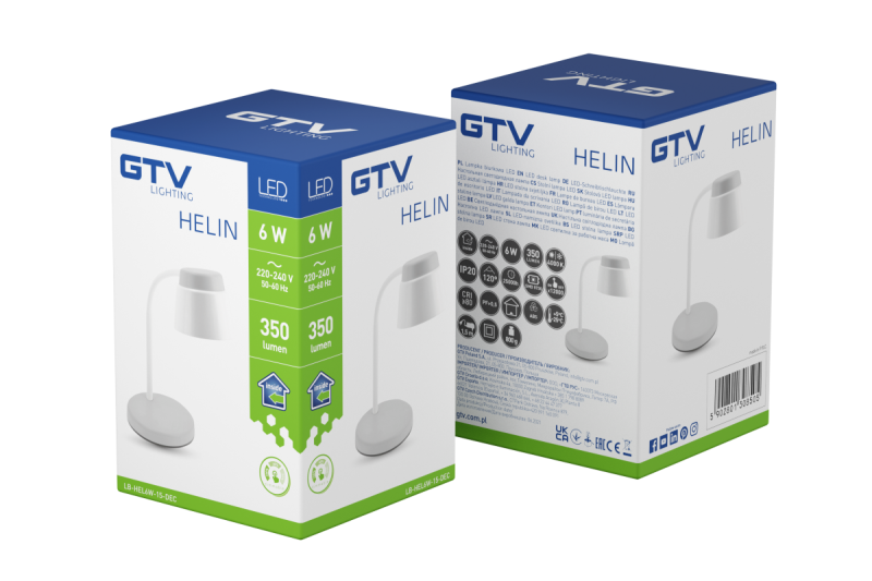 Luminária de Mesa Decorativa Helin 6W 350lm AC220-240V 3-CCT PF> 0,5 RA>80 Cinza 1208962491