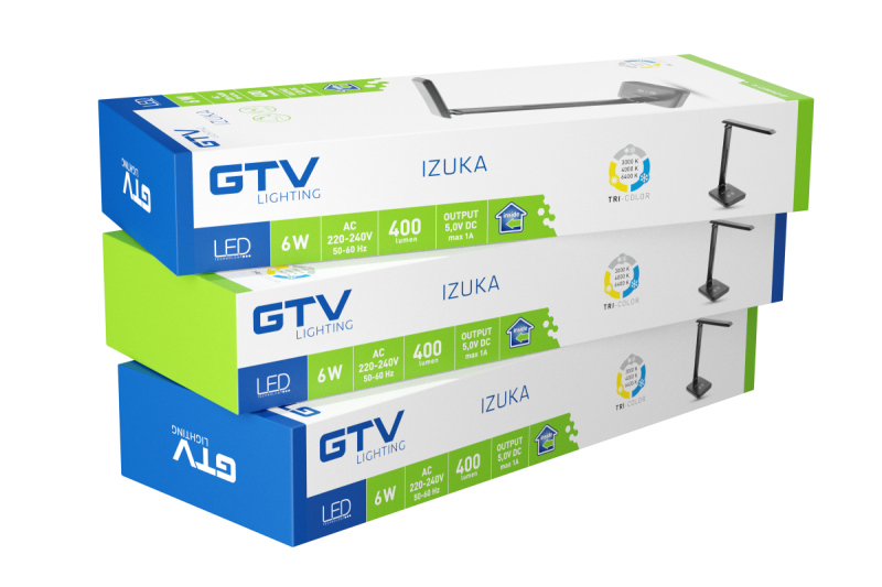 Decor IZUKA lâmpada de mesa LED 6W 400lm AC220-240V 50/60Hz CCT carregador indutivo preto. 1208962497