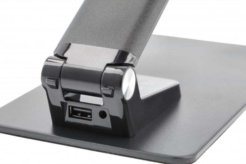 Lâmpada de Mesa Decorativa Loneos 12W 700lm AC220-240V 3-CCT Dimerizável em 5 Etapas RA>80 USB Preta 1208962502