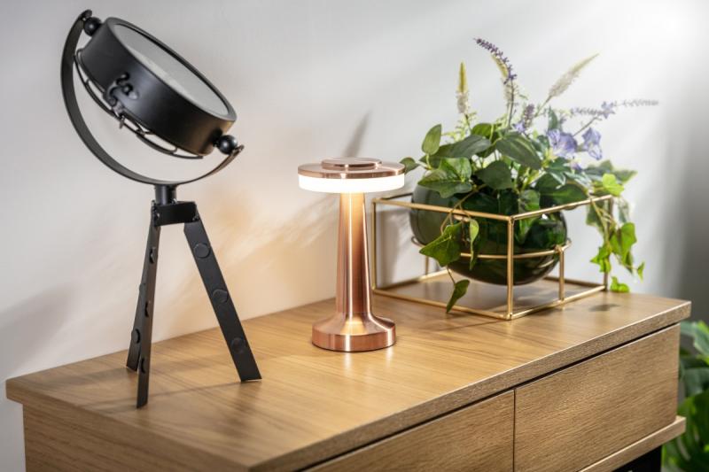 Luminária de mesa Decor Monum 3W 200lm DC 5V 1A 3000 K 3 peças Dimerizável bateria 1800 mAh cobre. 1208962506