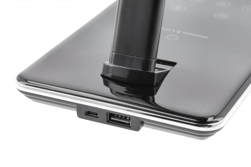 Lâmpada de Mesa Decorativa Tritton 6W 340lm AC220-240V 4-CCT Carregamento Sem Fio USB PF>0,5 RA>80 preto 1208962518