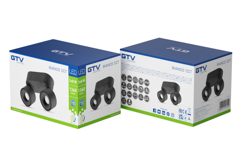 Luminária LED Decorativa BIANCO CCTt 16W 680lm AC220-240V 50/60 Hz Ra≥80 IP20 36° 2700/3300/4000K cor preta. 1208962674