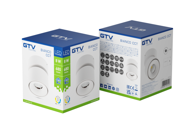 Armatura LED Decorativa BIANCO CCT 8W 680lm AC220-240V 50/60 Hz Ra≥80 IP20 36° 2700/3300/4000K Redonda Branca 1208962677