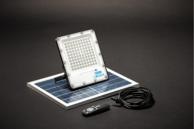 Holofote LED solar BRAVOS, 50W, 500lm, 6400K, IP65, 120°, painel solar, controle remoto, 3y 1208962684