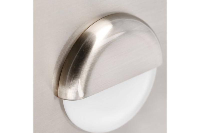 Luminária de escada LED Decor ESCADA KB DC12V com capa quadrada de vidro fosco 0,8W 70lm 4000K inox com cabo de 150cm.