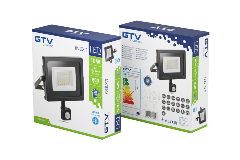 Holofote INEXT LED com sensor de movimento, 10W, 800lm, AC220-240V, 50/60 Hz, PF> 0.9, RA> 80, IP65, 120 1208962858