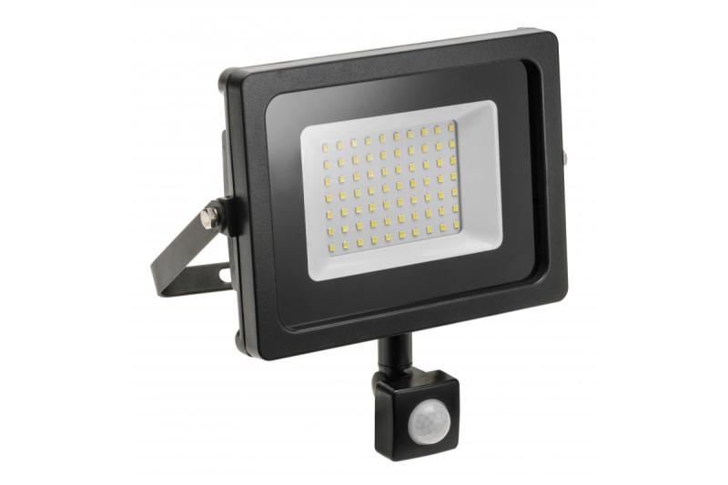 Holofote LED iNEXT com sensor de movimento 50W 4000lm, PF>0,9, RA>80, IP65, 120°, 6400K, corpo preto 1208962862