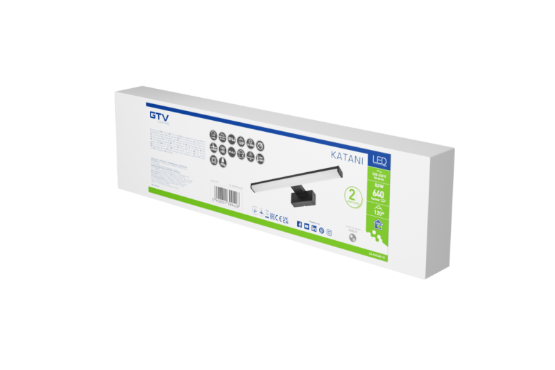 Luminária Decor Led Catania 400mm 8W AC220-240V 50/60Hz 4000K IP44 RA >80 640lm Preta. 1208962884