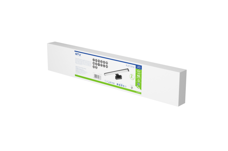 Decoração Led luminária Catania 600mm 12W AC220-240V 50/60Hz 4000K IP44 RA >80 960lm Preto 1208962887