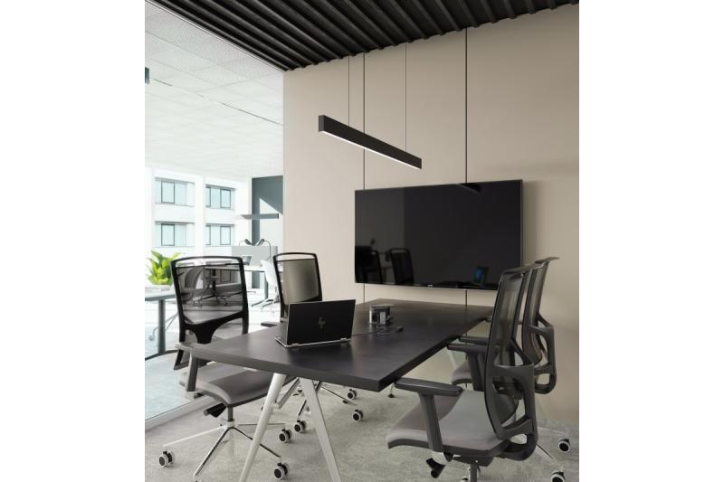 Decoração de LED luminária suspensa LIVIA 40W 3600lm AC220-240V 50-60Hz 100° RA>80 IP20 AL/PC 4000K 120cm preto. 1208962913