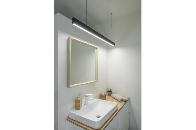 Decoração de LED luminária suspensa LIVIA 40W 3600lm AC220-240V 50-60Hz 100° RA>80 IP20 AL/PC 4000K 120cm preto. 1208962913