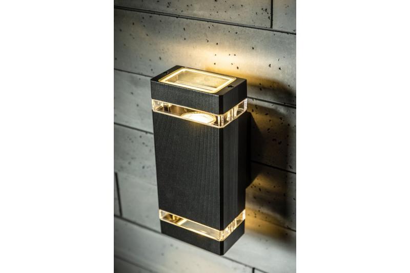 Arandela Decorativa com Dupla Direção NESSA GU10 MÁX. 2x50W IP54 AC220-240V 50/60Hz preta. 1208963007