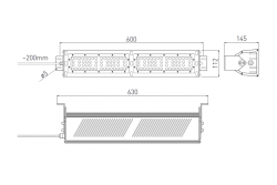 Lâmpada TEKSAS LED Highbay, 100W, 12000lm, AC100-240V, 50/60Hz, IP 65, ângulo do feixe 60o, 4000K, cinza 1208963207