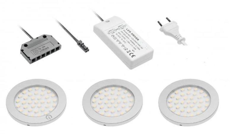 Decor cucina Conjunto de iluminação para cozinha com 3 spots com interruptor de luz branca quente 1208963267