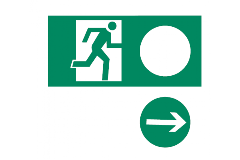 Sinal de saída de emergência universal, 150X300 1208963659
