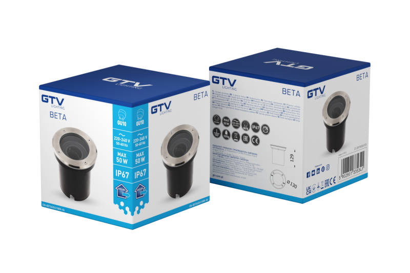 Decor INRUN LUMINÁRIA BETA-O com ângulo ajustável máx. 50 W GU10 IP67 AC220-240V 50/60Hz inox. 1208963698