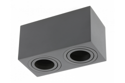 Luminária de Teto Decorativa AVEIRO DUO alumínio 160x80x85mm IP20 máx 20W*2 quadrada preta. 1208963824