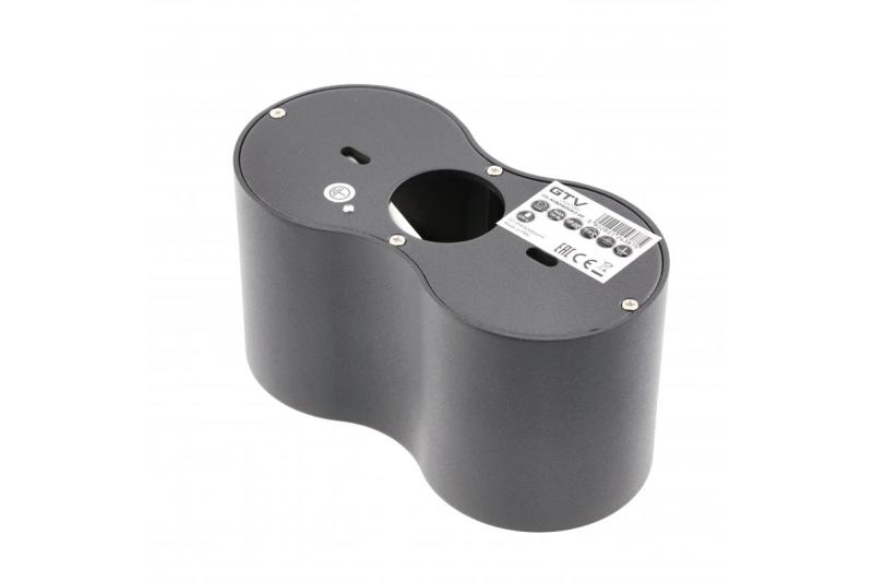 Armatura de Teto Decorativa AVEIRO DUO alumínio 160x80x85mm IP20 máx 20W*2 redonda preta. 1208963826