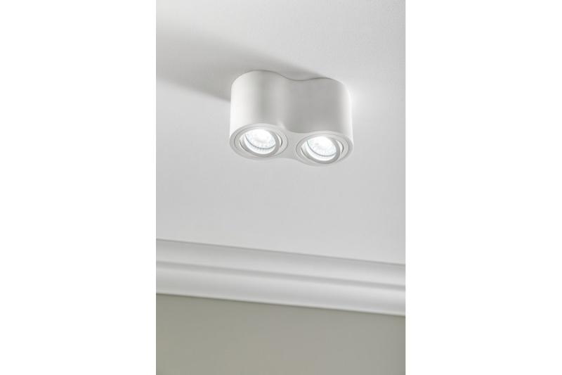 Luminária de Teto Decorativa AVEIRO DUO BIS alumínio 160x80x90mm IP20 máx 20W*2 redonda branca. 1208963835