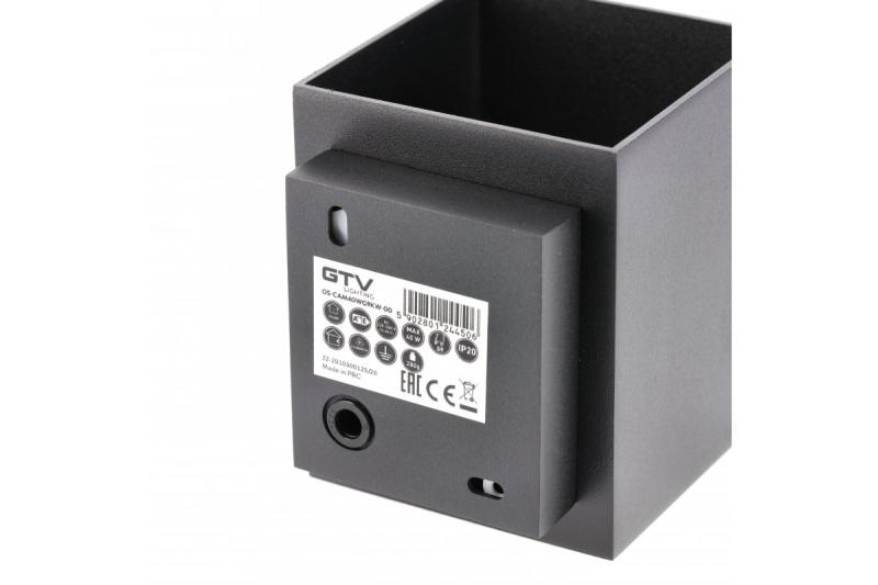 Luminária de parede decorativa CAMPIONE alumínio G9 IP20 máx. 40W IP20 quadrada preta. 1208963849