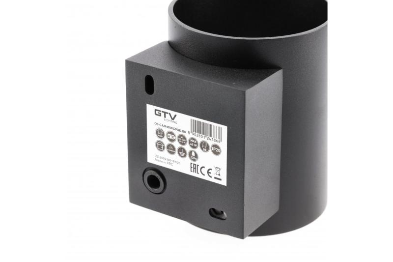 Luminária de parede decorativa CAMPIONE alumínio G9 IP20 máx. 40W IP20 redonda preta. 1208963851