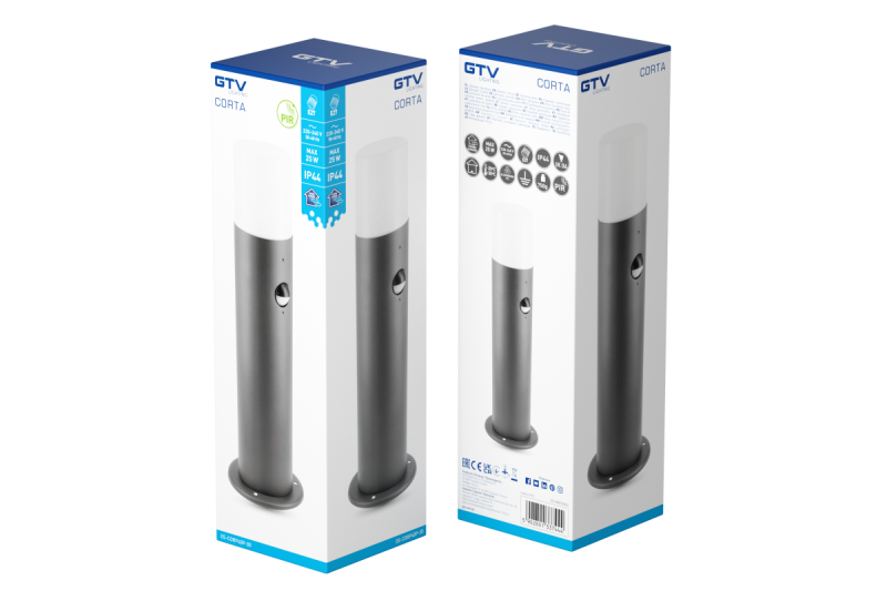 Armatura Decorativa para Jardim CORTA-P PIR 40 E27 MÁX.25W IP44 AC220-240V 50-60Hz poste grafite. 1208963862