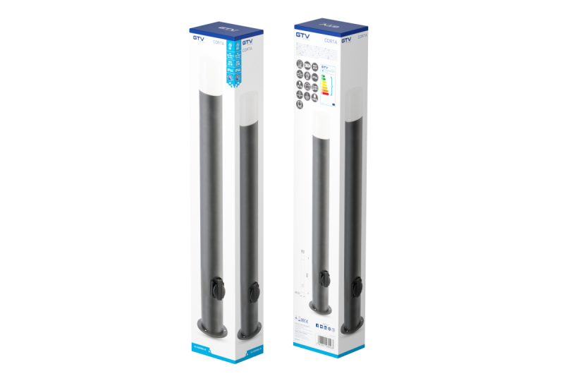 Decoração LÂMPADA DE JARDIM CORTA-P 80 E27 MÁX.25W IP44 AC220-240V 50-60Hz TOMADA máx. 3000W POSTE GRAFITE. 1208963864