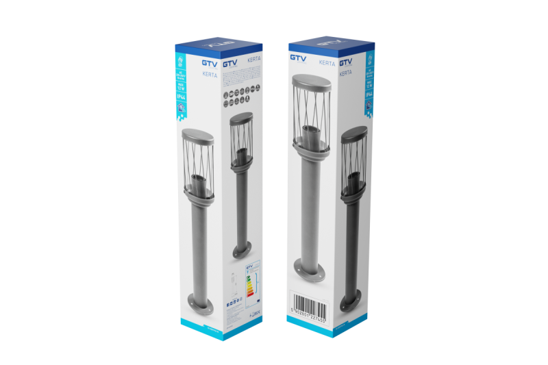 Lâmpada de jardim Decor KERTA-P 50 E27 MAX.12W IP44 AC220-240V 50-60Hz poste grafite 1208963907