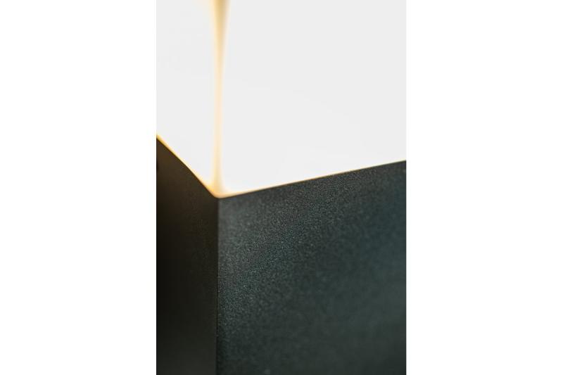 Armatura de Jardim Decorativa LARGO-AU E27 MAX.15W IP44 AC220-240V 50-60Hz aplique de parede com topo reto na cor grafite. 1208963916