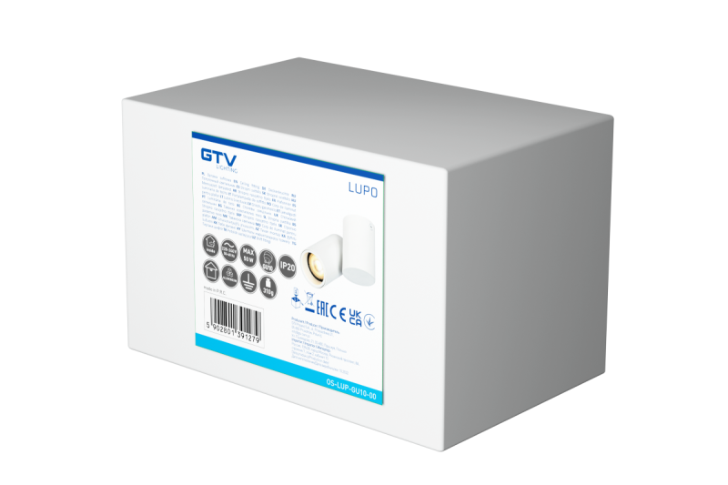 Plafon de Teto Decor LUPO alumínio 11.6x5.6x11.5 IP20 1*GU10 máx. 50W redondo branco. 1208963927